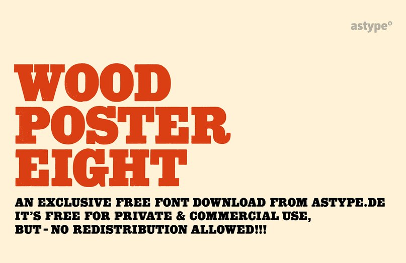 Wood Poster Eight шрифт скачать бесплатно