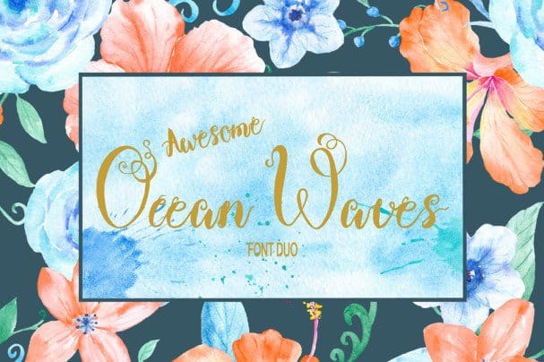 Ocean Waves Brush   Duo шрифт скачать бесплатно