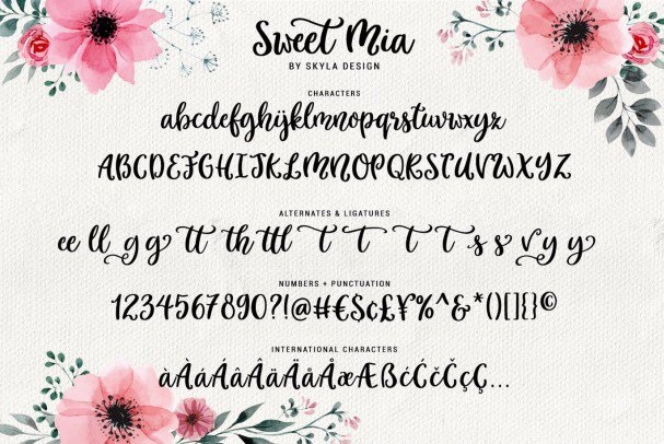 Modern calligraphy  , Sweet Mia шрифт скачать бесплатно
