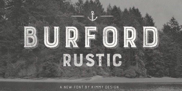 Burford Rustic Extrude Two шрифт скачать бесплатно