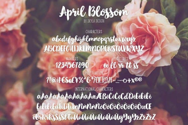 Script brush  , April blossom шрифт скачать бесплатно