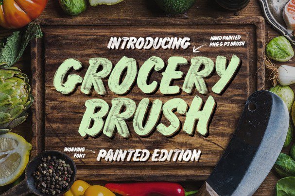 Grocery Brush шрифт скачать бесплатно