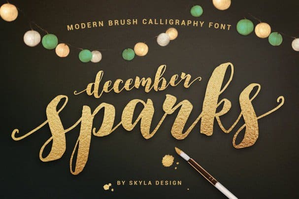 Modern brush  , December Sparks шрифт скачать бесплатно