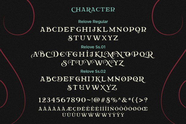 Relove Typeface + Extras шрифт скачать бесплатно