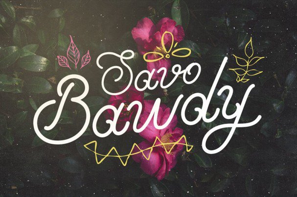 Savo Bawdy - Cursive Typeface шрифт скачать бесплатно
