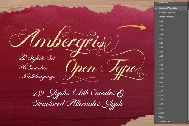 Ambergris шрифт скачать бесплатно
