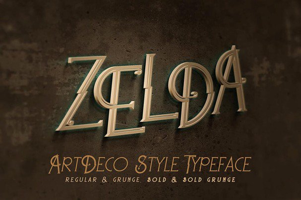Zelda - ArtDeco   шрифт скачать бесплатно