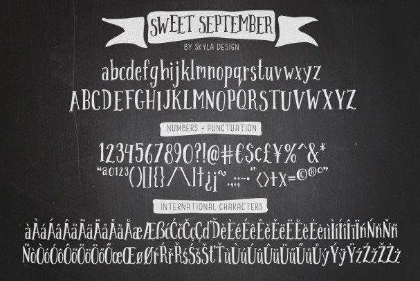 Condensed serif, Sweet September script шрифт скачать бесплатно