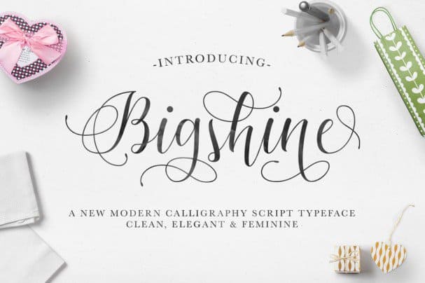 Bigshine Script шрифт скачать бесплатно