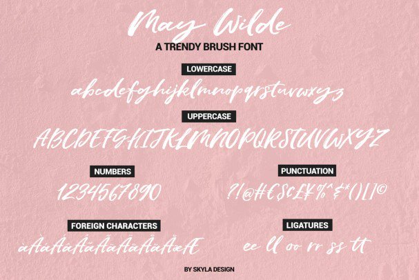 Trendy brush  , May Wilde шрифт скачать бесплатно