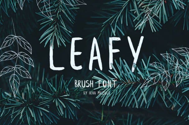 Leafy Brush   шрифт скачать бесплатно