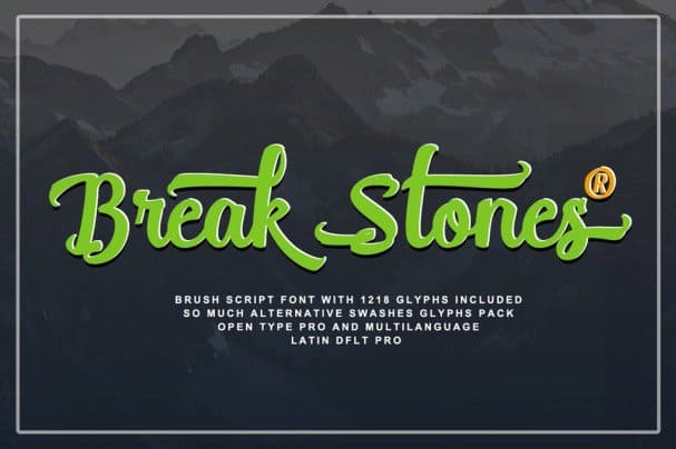 Break Stones Pro шрифт скачать бесплатно