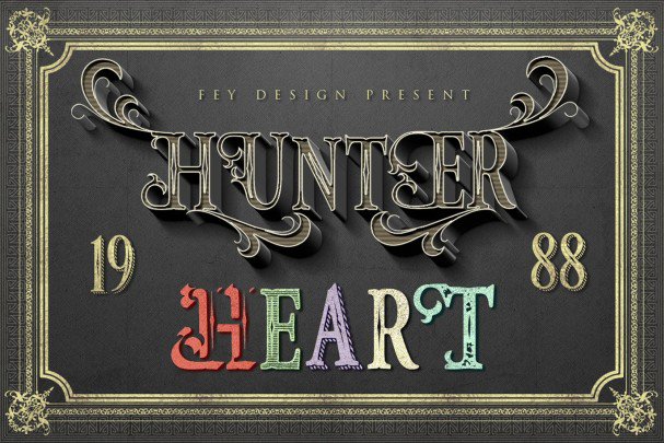 Hunter Heart шрифт скачать бесплатно