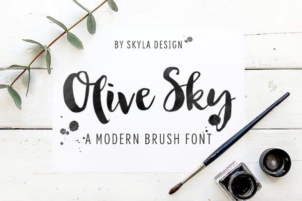 Bold modern brush   - Olive Sky шрифт скачать бесплатно