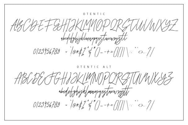 Otentic Signature Typeface шрифт скачать бесплатно