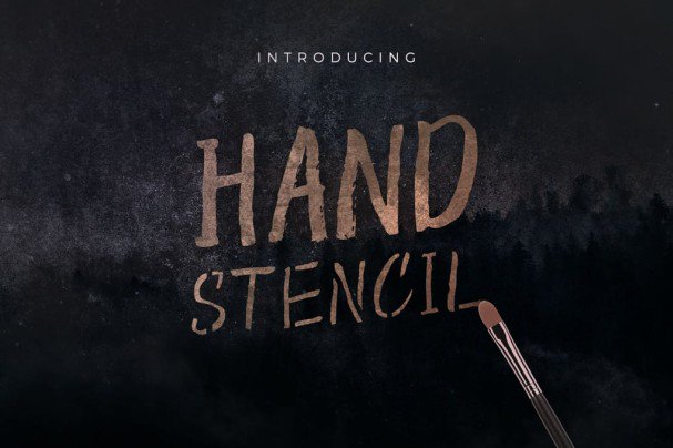 Hand Stencil шрифт скачать бесплатно