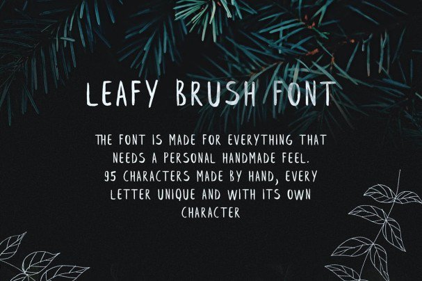 Leafy Brush   шрифт скачать бесплатно
