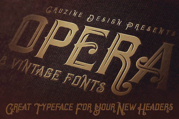 Opera Vintage Typeface шрифт скачать бесплатно
