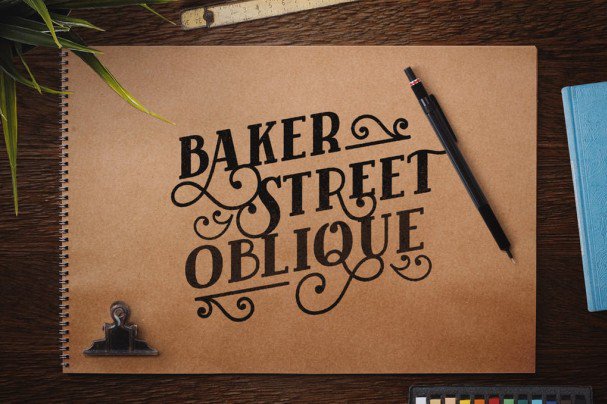 Baker Street Black Oblique шрифт скачать бесплатно