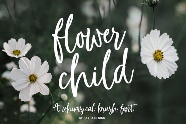 Whimsical brush  , Flower Child шрифт скачать бесплатно