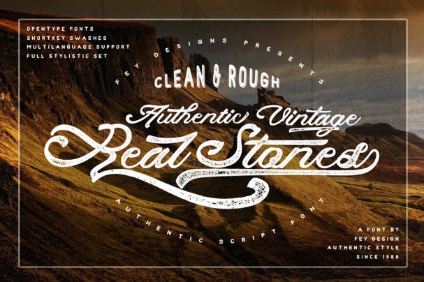 Real Stones - Clean And Rough шрифт скачать бесплатно