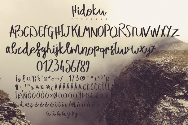 Hidoku Script Typeface шрифт скачать бесплатно