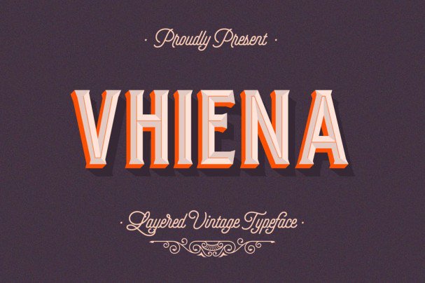 Vhiena Layered Type 2.0 шрифт скачать бесплатно