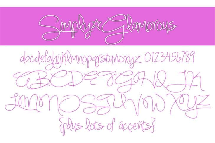 Simply*Glamorous шрифт скачать бесплатно