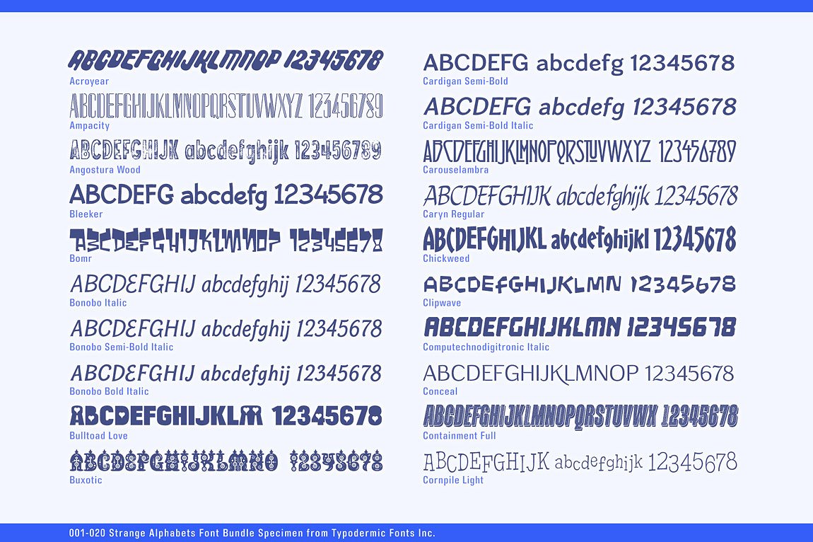 Strange Alphabets Font Bundle