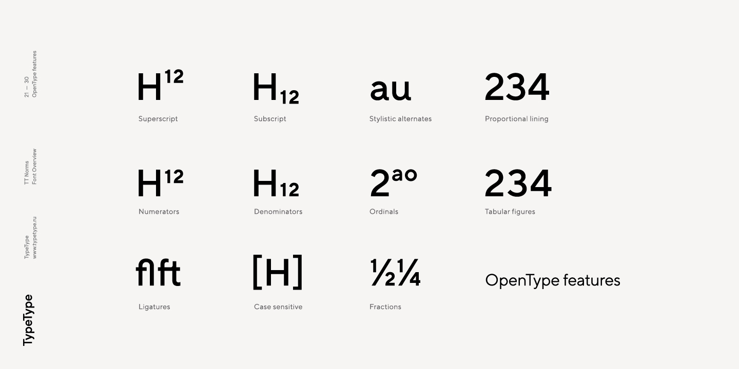 OPENTYPE шрифт. Шрифт Norms. TT Norms Regular. TT Norms Pro.